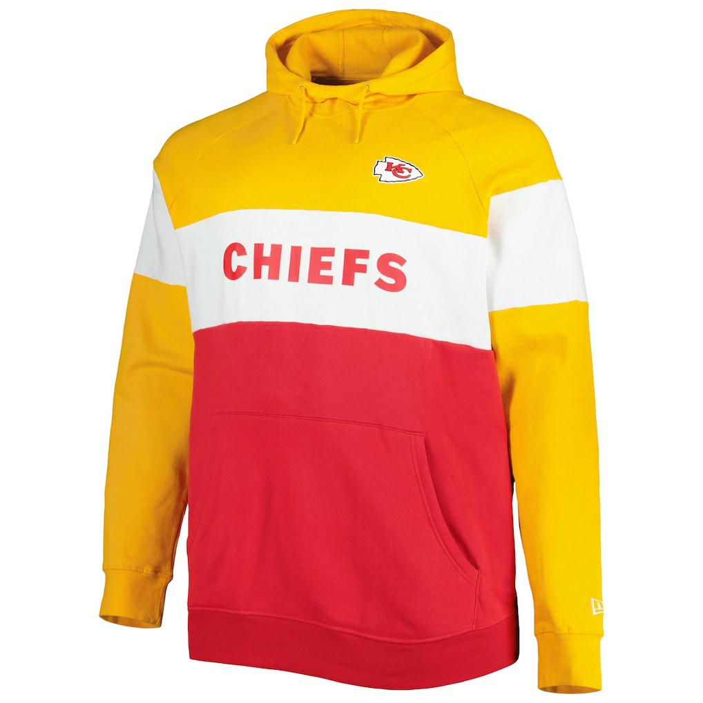 Big & Tall Current Colorblock Raglan Fleece Pullover Hoodie - Kansas City Chiefs Hoodies