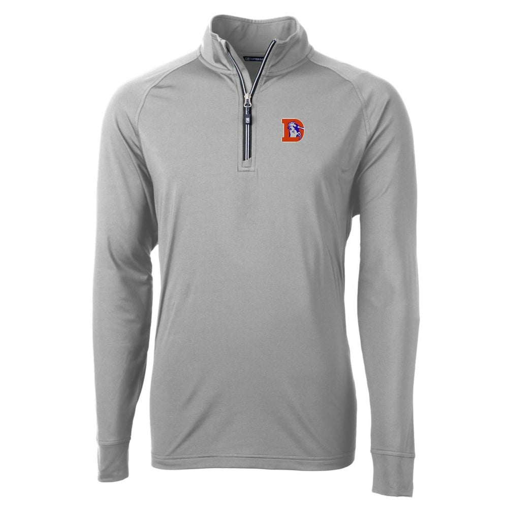 Cutter & Buck Adapt Eco Knit Stretch Recycled Big & Tall Quarter-Zip Throwback Pullover Top - Denver Broncos Pullover