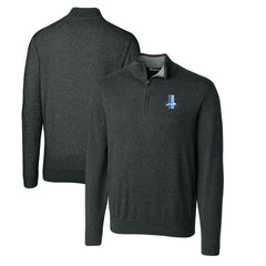 Cutter & Buck Throwback Logo Lakemont Tri-Blend Big & Tall Quarter-Zip Pullover Sweater - Detroit Lions Pullover