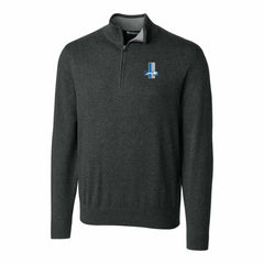 Cutter & Buck Throwback Logo Lakemont Tri-Blend Big & Tall Quarter-Zip Pullover Sweater - Detroit Lions Pullover
