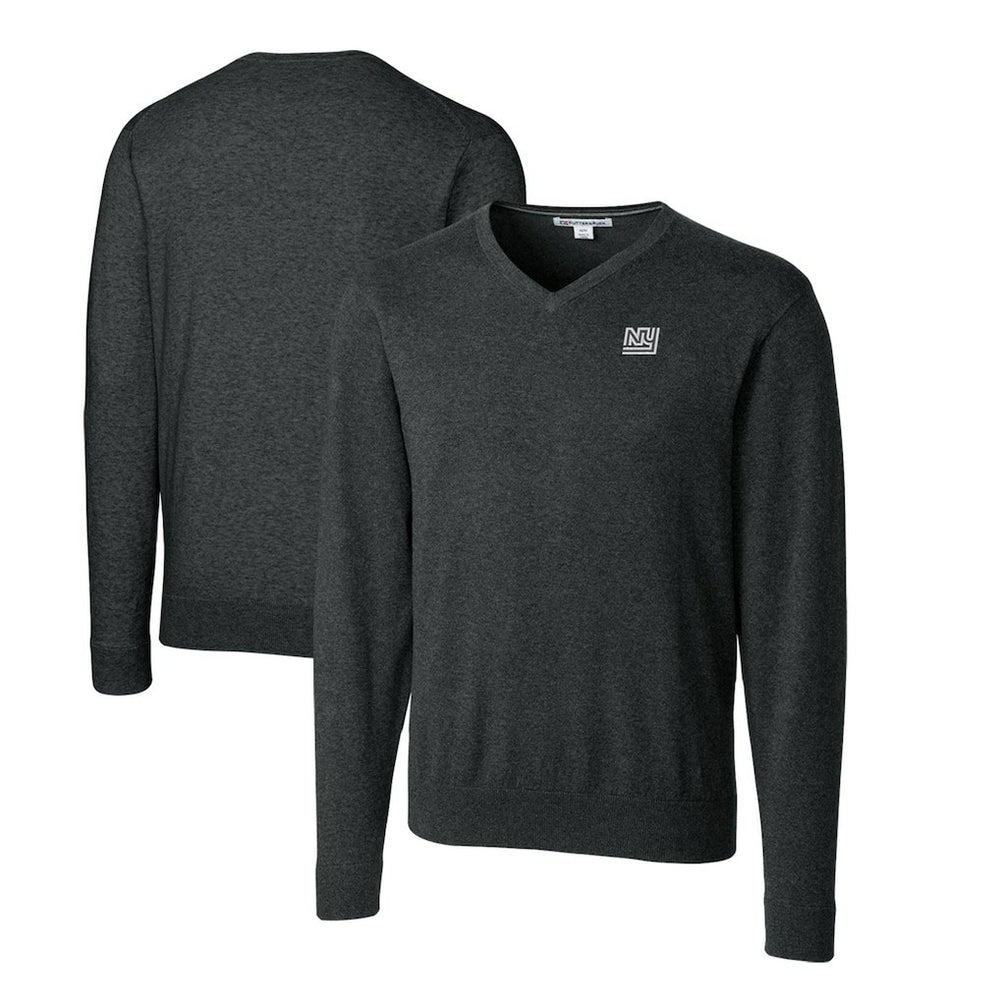 Cutter & Buck Throwback Logo Lakemont Tri-Blend Big & Tall V-Neck Pullover Sweater - New York Giants Pullover