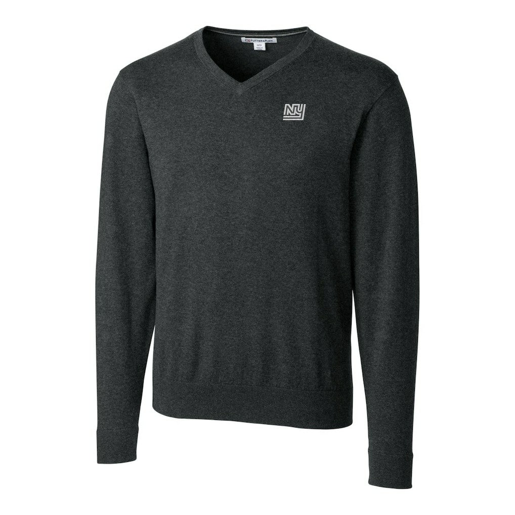 Cutter & Buck Throwback Logo Lakemont Tri-Blend Big & Tall V-Neck Pullover Sweater - New York Giants Pullover