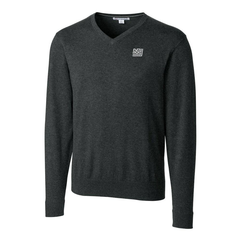 Cutter & Buck Throwback Logo Lakemont Tri-Blend Big & Tall V-Neck Pullover Sweater - New York Giants Pullover
