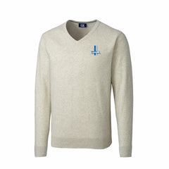 Cutter & Buck Throwback Logo Lakemont Tri-Blend Big & Tall V-Neck Pullover Sweater - Detroit Lions Pullover