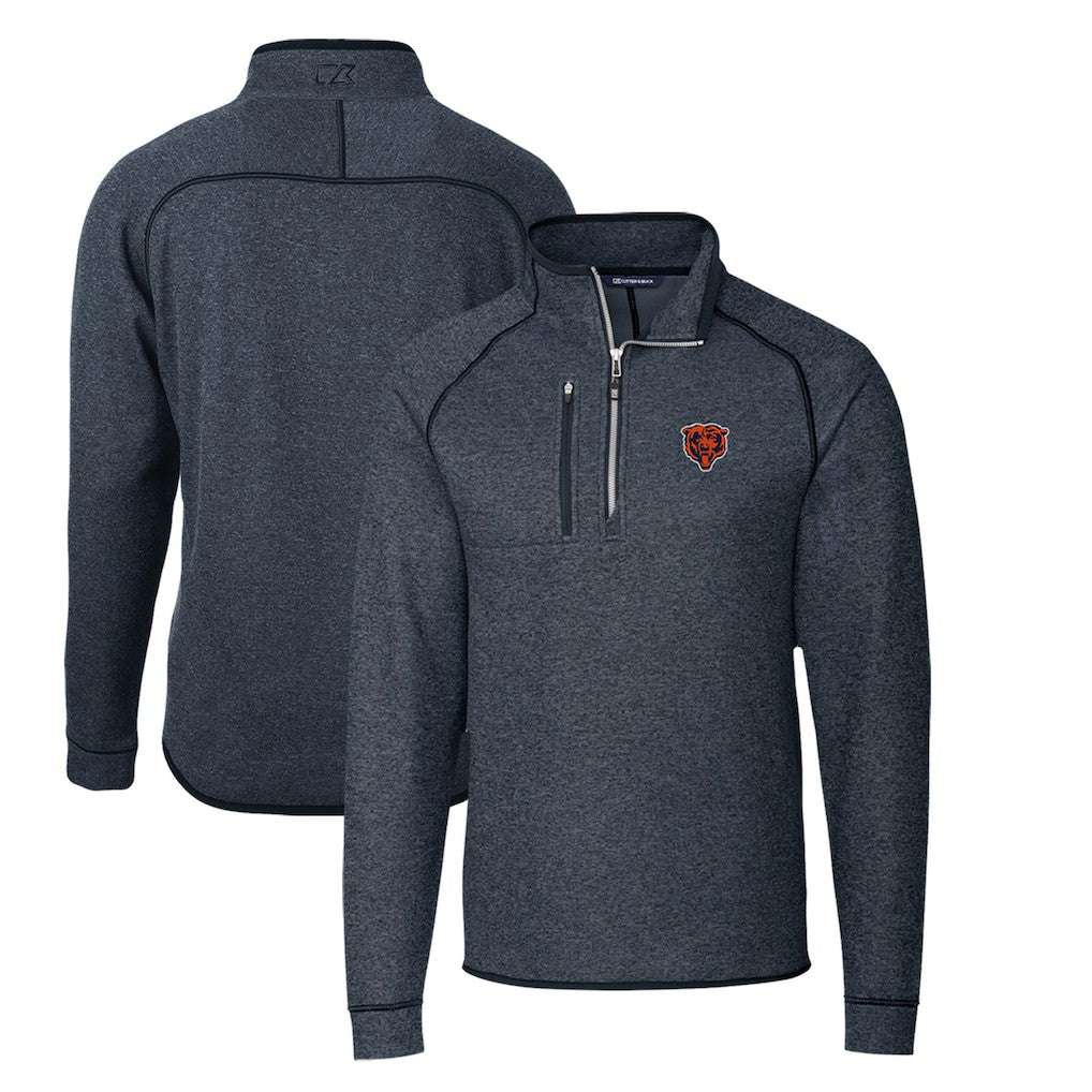 Cutter & Buck Mainsail Sweater-Knit Big & Tall Half-Zip Pullover Jacket - Chicago Bears Pullover