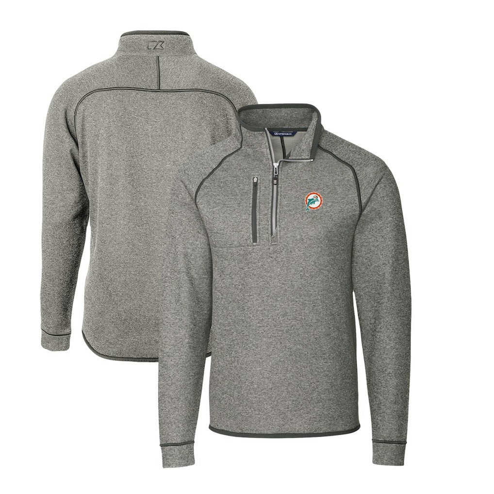 Cutter & Buck Mainsail Sweater-Knit Big & Tall Half-Zip Pullover Jacket - Miami Dolphins Pullover