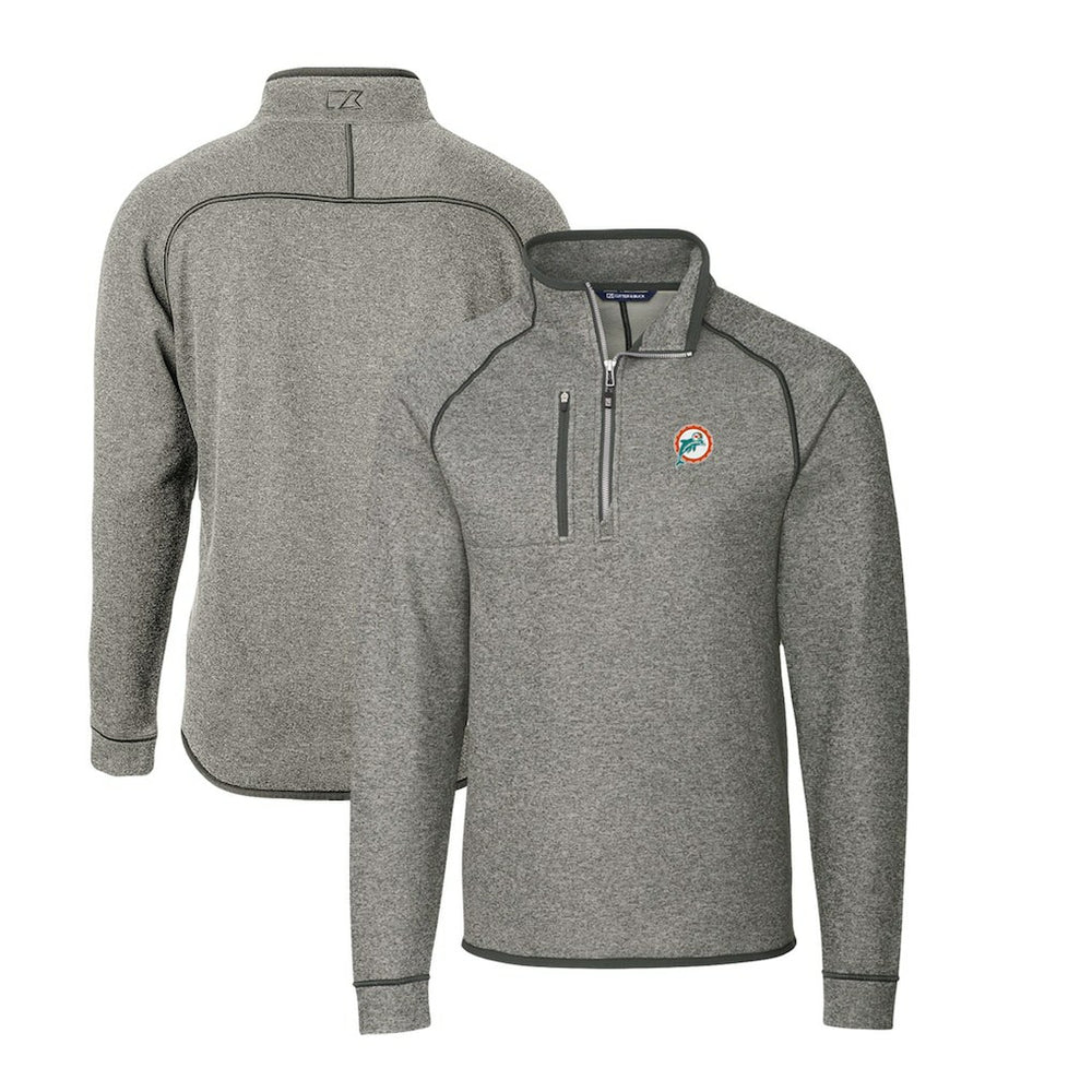 Cutter & Buck Mainsail Sweater-Knit Big & Tall Half-Zip Pullover Jacket - Miami Dolphins Pullover
