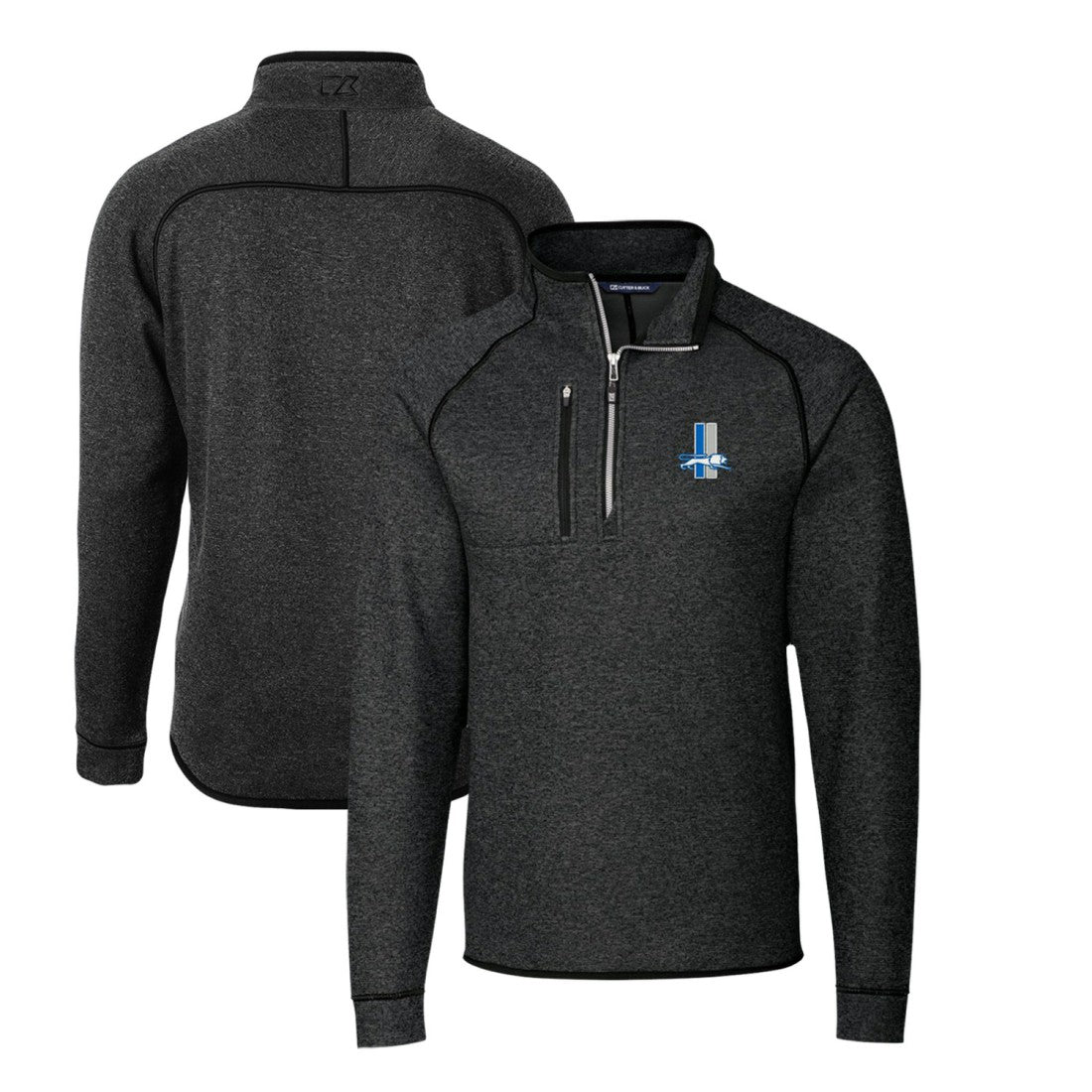 Cutter & Buck Mainsail Sweater-Knit Big & Tall Half-Zip Pullover Jacket - Detroit Lions Pullover