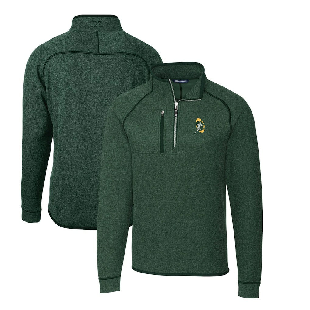 Cutter & Buck Mainsail Sweater-Knit Big & Tall Half-Zip Pullover Jacket - Green Bay Packers Pullover