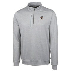 Cutter & Buck Stealth Heathered Big & Tall Throwback Logo Quarter-Zip Pullover Top - Cleveland Browns Pullover