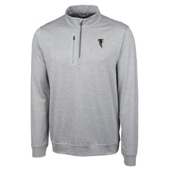 Cutter & Buck Stealth Heathered Big & Tall Throwback Logo Quarter-Zip Pullover Top - Atlanta Falcons Pullover