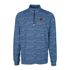 Cutter & Buck Throwback Logo Big & Tall Traverse Camo Print Stretch Quarter-Zip Pullover Top - Chicago Bears Pullover