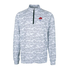 Cutter & Buck Throwback Logo Big & Tall Traverse Camo Print Stretch Quarter-Zip Pullover Top - Buffalo Bills Pullover