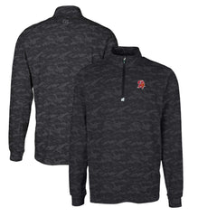 Cutter & Buck Throwback Logo Big & Tall Traverse Camo Print Stretch Quarter-Zip Pullover Top - Tampa Bay Buccaneers Pullover