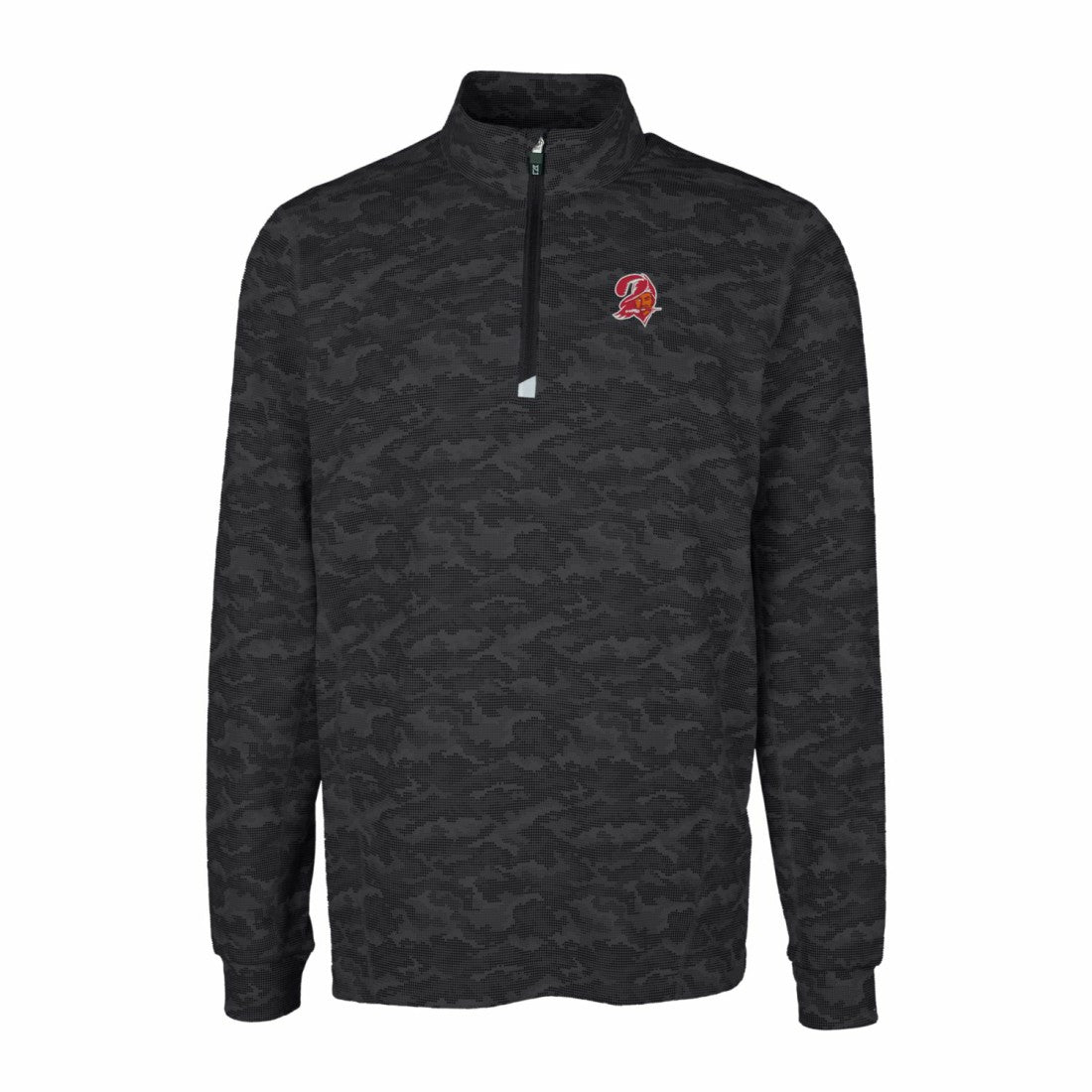 Cutter & Buck Throwback Logo Big & Tall Traverse Camo Print Stretch Quarter-Zip Pullover Top - Tampa Bay Buccaneers Pullover
