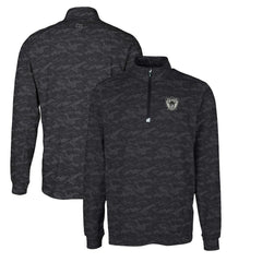 Cutter & Buck Throwback Logo Big & Tall Traverse Camo Print Stretch Quarter-Zip Pullover Top - Las Vegas Raiders Pullover
