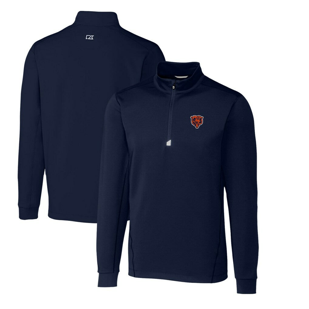 Cutter & Buck Throwback Logo Traverse Stretch Quarter-Zip Big & Tall Pullover Top - Chicago Bears Pullover