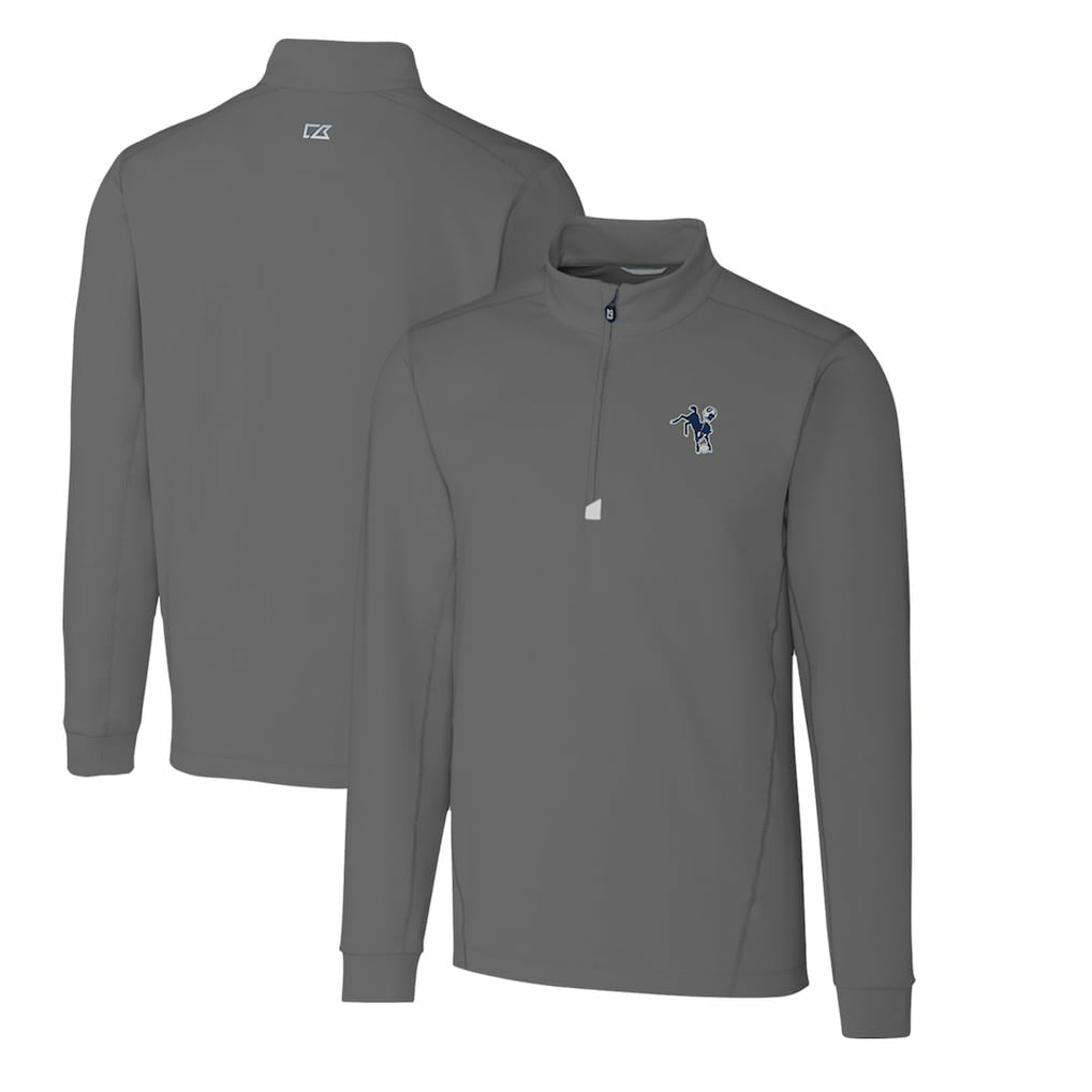 Cutter & Buck Throwback Logo Traverse Stretch Quarter-Zip Big & Tall Pullover Top - Indianapolis Colts Pullover