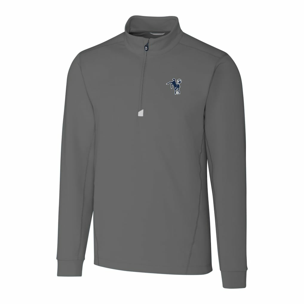 Cutter & Buck Throwback Logo Traverse Stretch Quarter-Zip Big & Tall Pullover Top - Indianapolis Colts Pullover