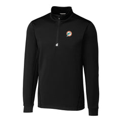 Cutter & Buck Throwback Logo Traverse Stretch Quarter-Zip Big & Tall Pullover Top - Miami Dolphins Pullover