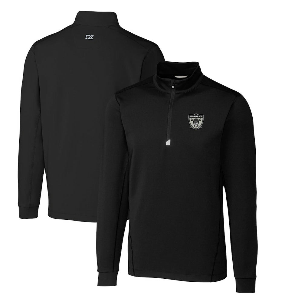 Cutter & Buck Throwback Logo Traverse Stretch Quarter-Zip Big & Tall Pullover Top - Las Vegas Raiders Pullover