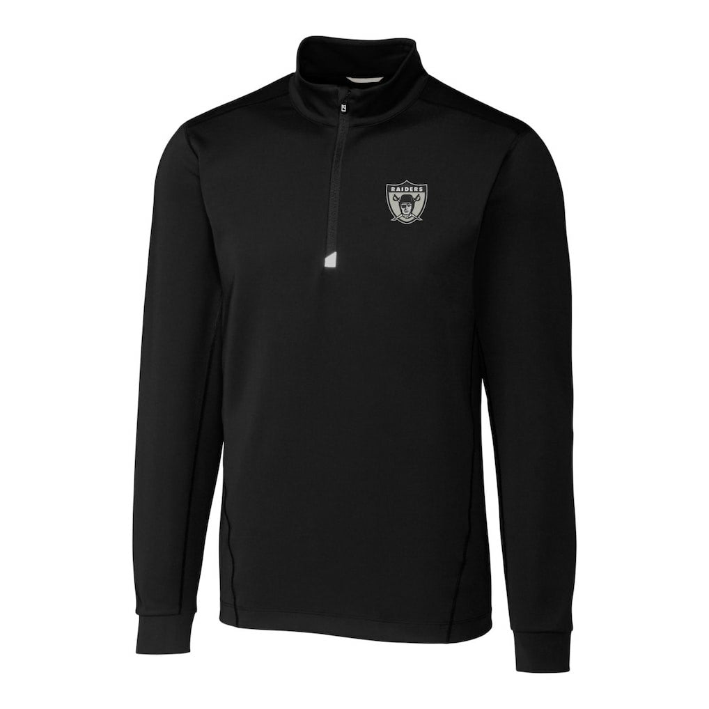 Cutter & Buck Throwback Logo Traverse Stretch Quarter-Zip Big & Tall Pullover Top - Las Vegas Raiders Pullover