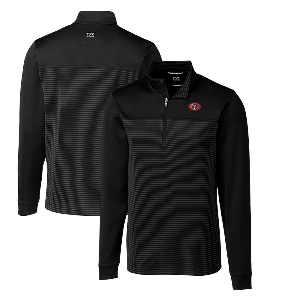Cutter & Buck Throwback Logo Traverse Stripe Stretch Quarter-Zip Big & Tall Pullover Top - San Francisco 49ers Pullover