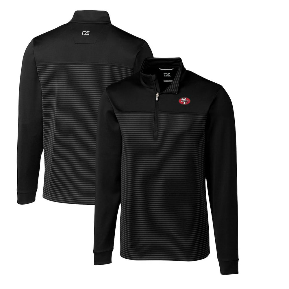 Cutter & Buck Throwback Logo Traverse Stripe Stretch Quarter-Zip Big & Tall Pullover Top - San Francisco 49ers Pullover