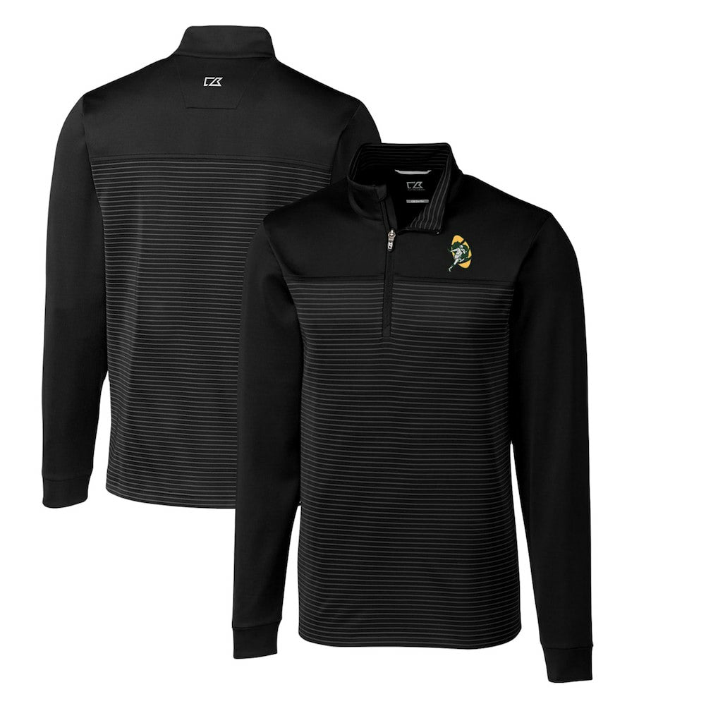 Cutter & Buck Throwback Logo Traverse Stripe Stretch Quarter-Zip Big & Tall Pullover Top - Green Bay Packers Pullover