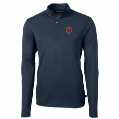 Cutter & Buck Throwback Logo Virtue Eco Pique Recycled Quarter-Zip Big & Tall Pullover Top - Chicago Bears Pullover