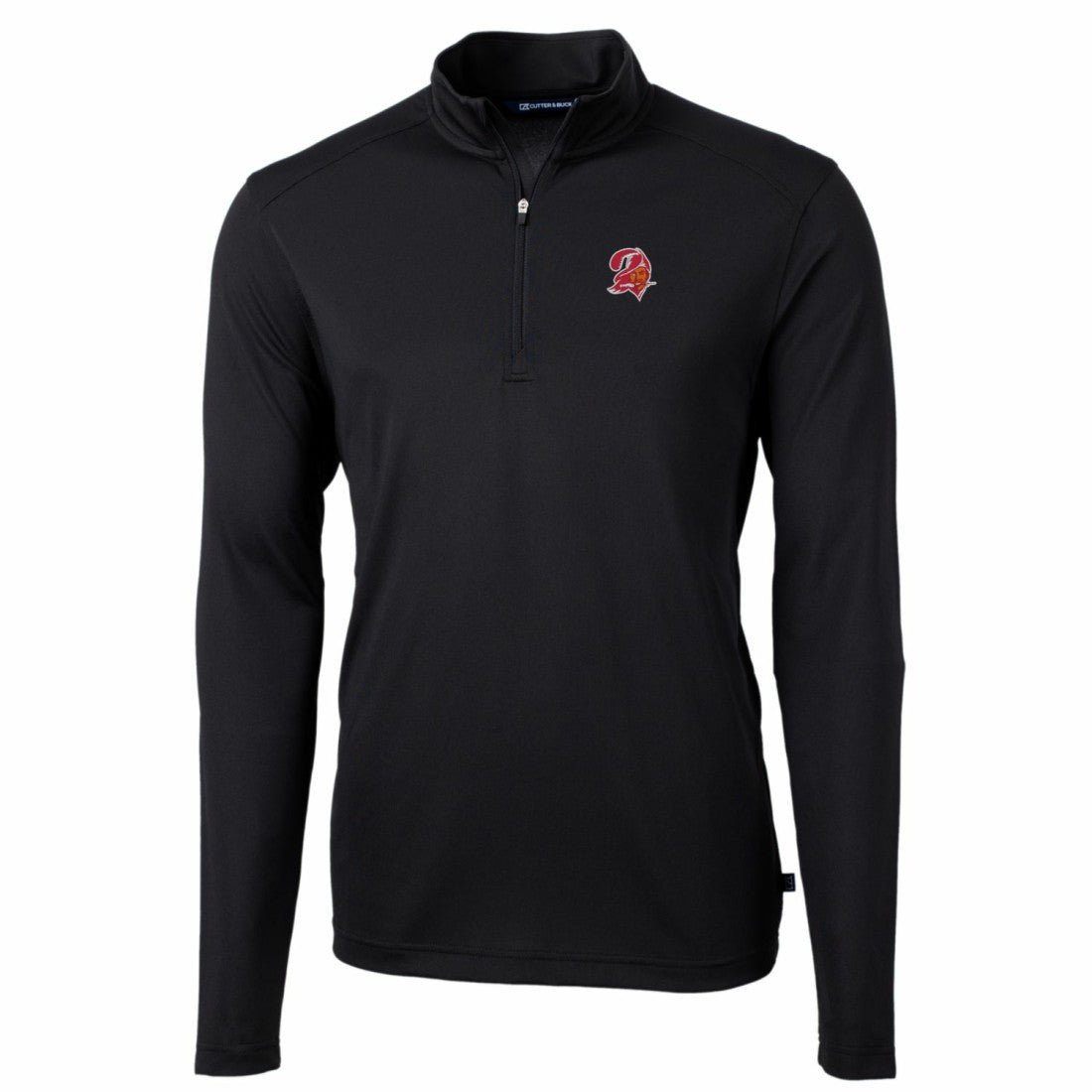 Cutter & Buck Throwback Logo Virtue Eco Pique Recycled Quarter-Zip Big & Tall Pullover Top - Tampa Bay Buccaneers Pullover