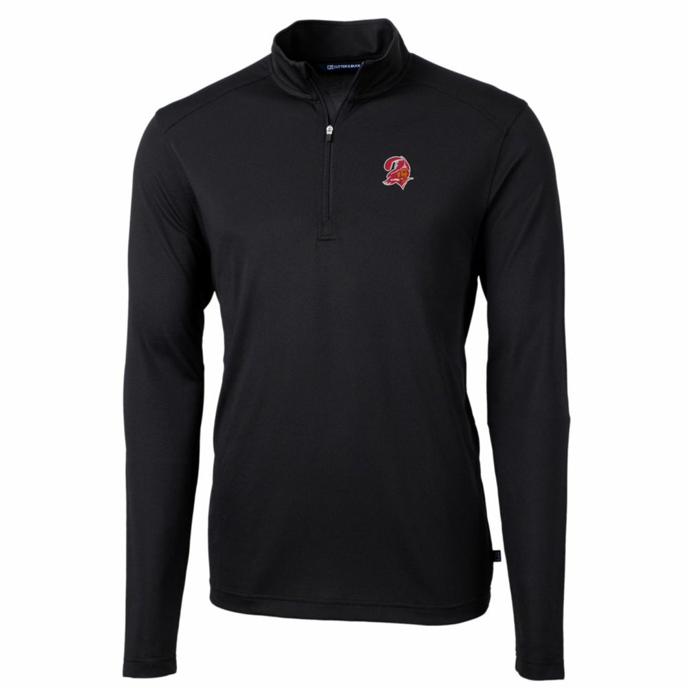 Cutter & Buck Throwback Logo Virtue Eco Pique Recycled Quarter-Zip Big & Tall Pullover Top - Tampa Bay Buccaneers Pullover
