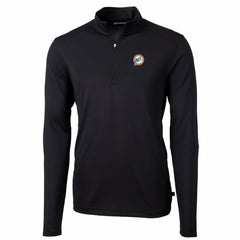 Cutter & Buck Throwback Logo Virtue Eco Pique Recycled Quarter-Zip Big & Tall Pullover Top - Miami Dolphins Pullover