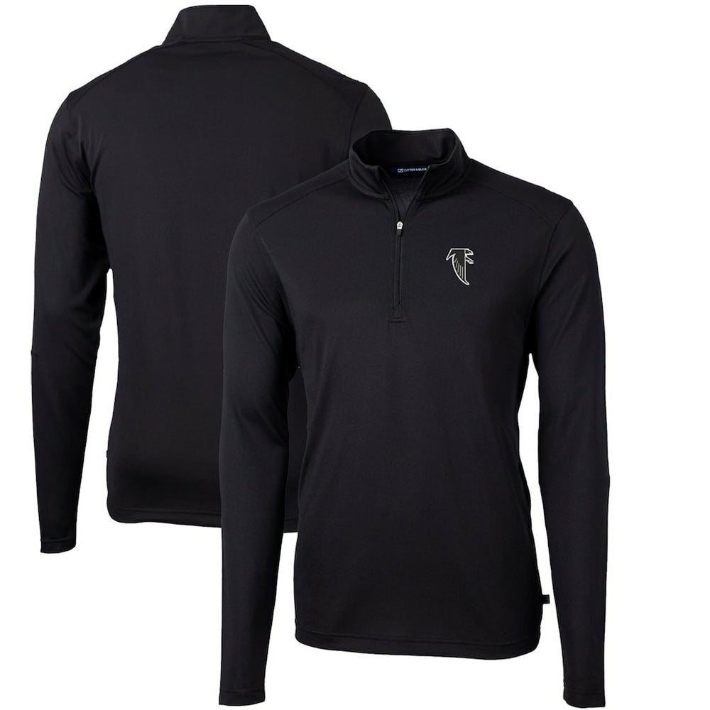Cutter & Buck Throwback Logo Virtue Eco Pique Recycled Quarter-Zip Big & Tall Pullover Top - Atlanta Falcons Pullover