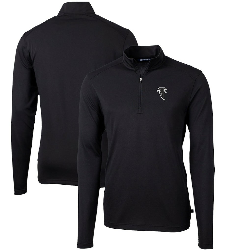 Cutter & Buck Throwback Logo Virtue Eco Pique Recycled Quarter-Zip Big & Tall Pullover Top - Atlanta Falcons Pullover