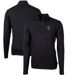 Cutter & Buck Throwback Logo Virtue Eco Pique Recycled Quarter-Zip Big & Tall Pullover Top - Atlanta Falcons Pullover