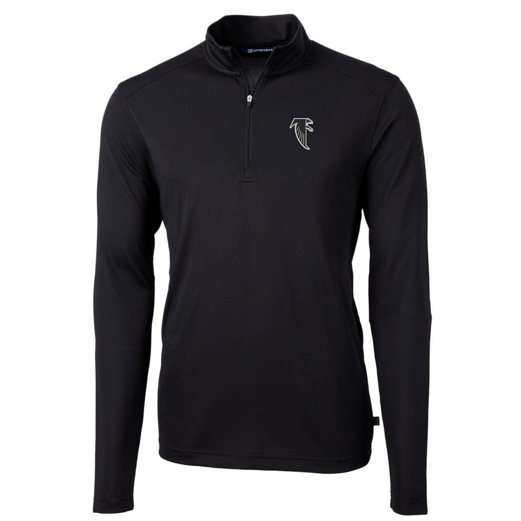 Cutter & Buck Throwback Logo Virtue Eco Pique Recycled Quarter-Zip Big & Tall Pullover Top - Atlanta Falcons Pullover