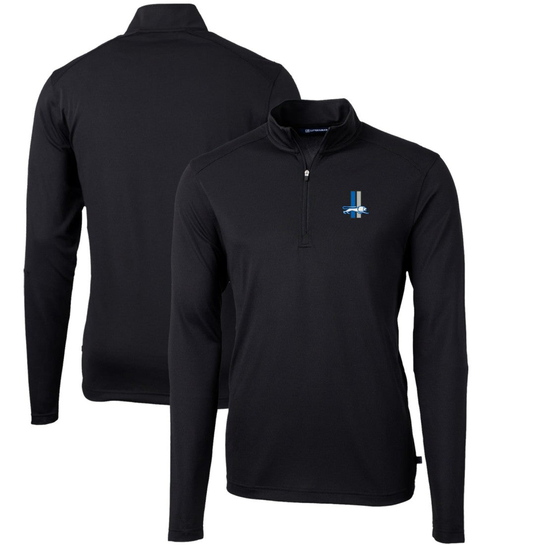 Cutter & Buck Throwback Logo Virtue Eco Pique Recycled Quarter-Zip Big & Tall Pullover Top - Detroit Lions Pullover