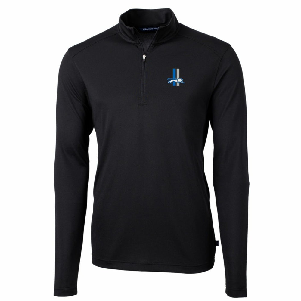 Cutter & Buck Throwback Logo Virtue Eco Pique Recycled Quarter-Zip Big & Tall Pullover Top - Detroit Lions Pullover