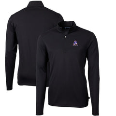Cutter & Buck Throwback Logo Virtue Eco Pique Recycled Quarter-Zip Big & Tall Pullover Top - New England Patriots Pullover