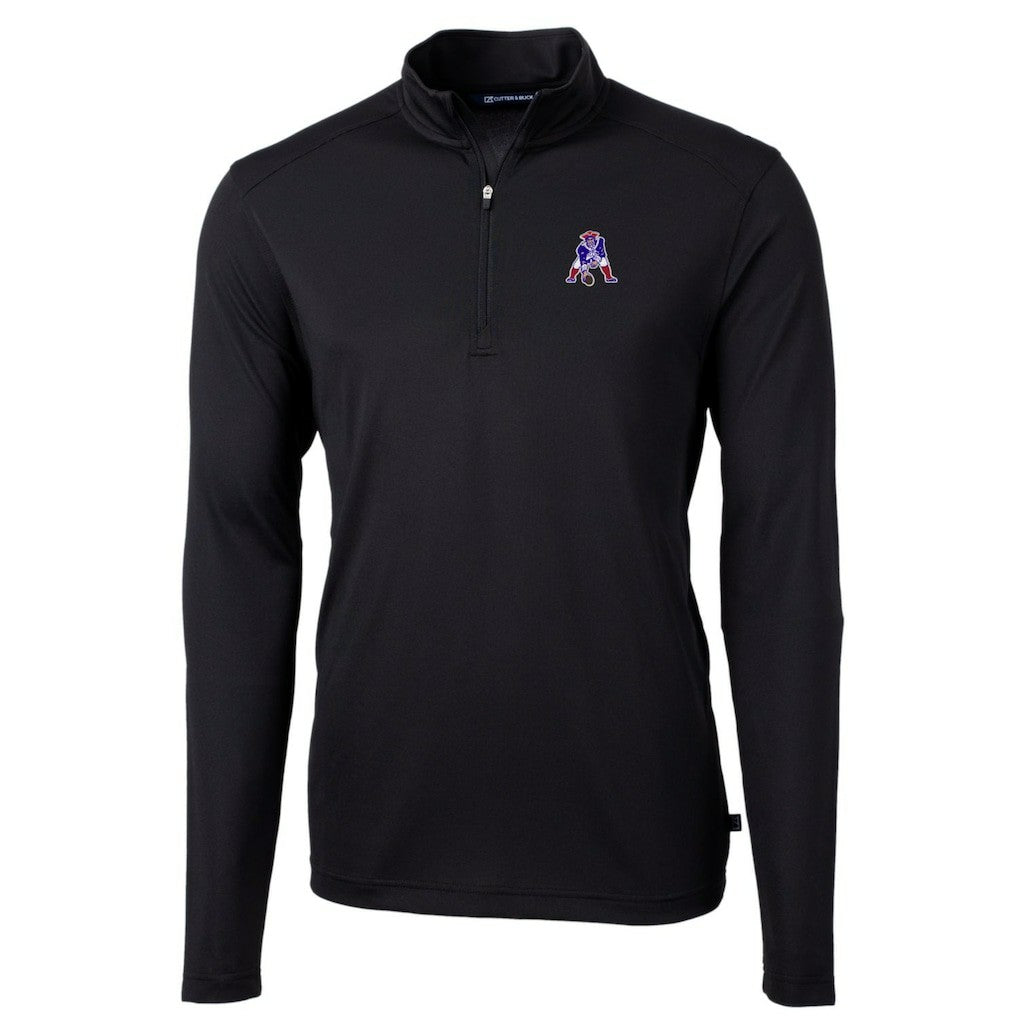 Cutter & Buck Throwback Logo Virtue Eco Pique Recycled Quarter-Zip Big & Tall Pullover Top - New England Patriots Pullover