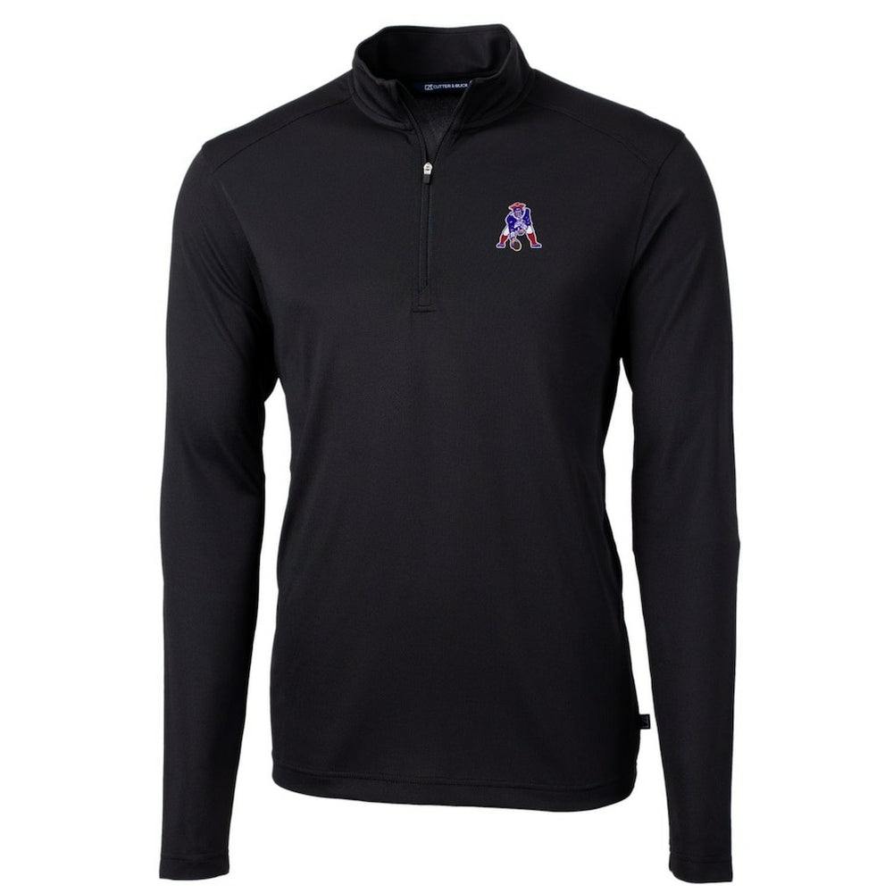 Cutter & Buck Throwback Logo Virtue Eco Pique Recycled Quarter-Zip Big & Tall Pullover Top - New England Patriots Pullover