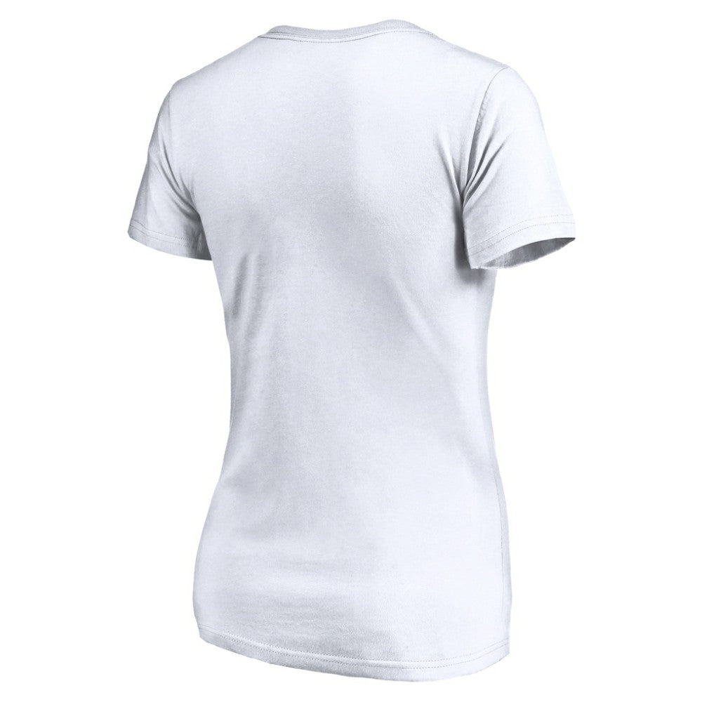 White Los Angeles Dodgers Women's Official Logo V-Neck T-Shirt