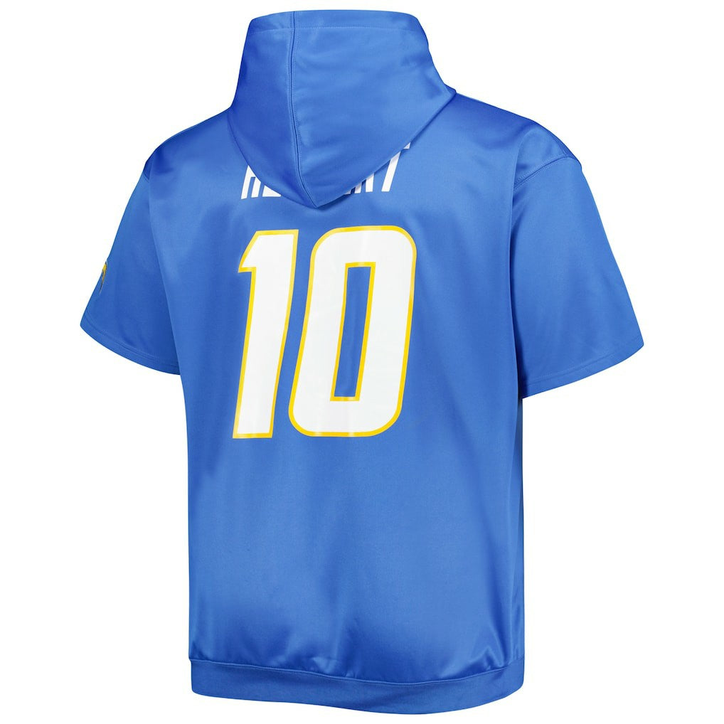 Justin Herbert  Big & Tall Short Sleeve Pullover Hoodie - Los Angeles Chargers Hoodies