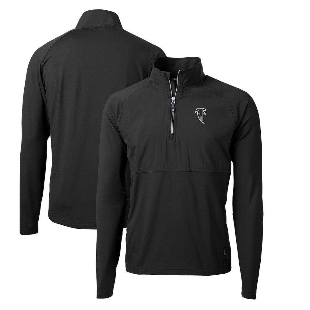 Cutter & Buck Adapt Eco Knit Hybrid Recycled Quarter-Zip Throwback Pullover Top - Atlanta Falcons Pullover
