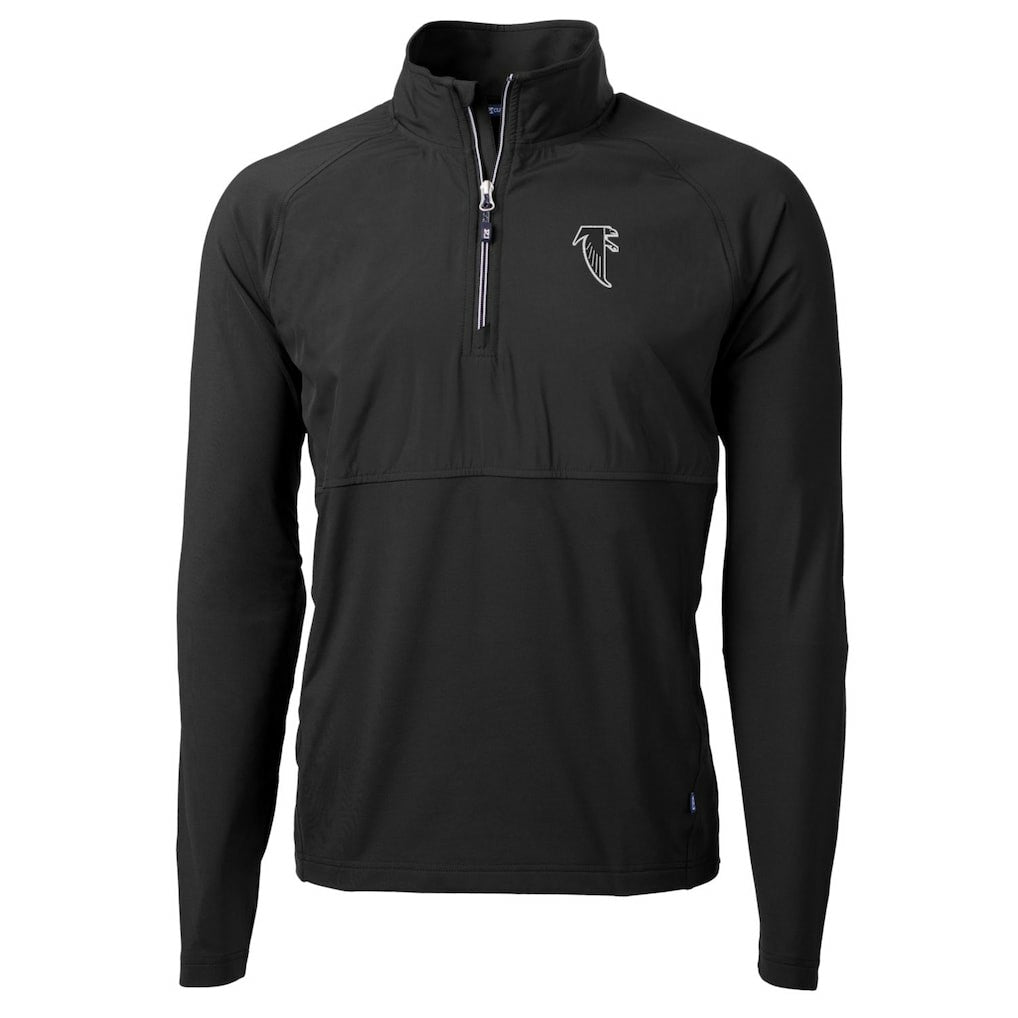 Cutter & Buck Adapt Eco Knit Hybrid Recycled Quarter-Zip Throwback Pullover Top - Atlanta Falcons Pullover