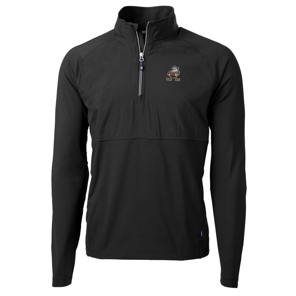 Cutter & Buck Adapt Eco Knit Hybrid Recycled Quarter-Zip Throwback Pullover Top - Cleveland Browns Pullover