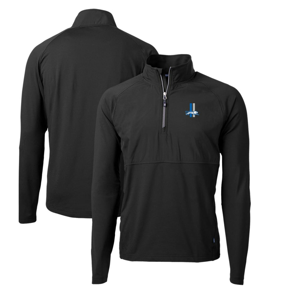 Cutter & Buck Adapt Eco Knit Hybrid Recycled Quarter-Zip Throwback Pullover Top - Detroit Lions Pullover