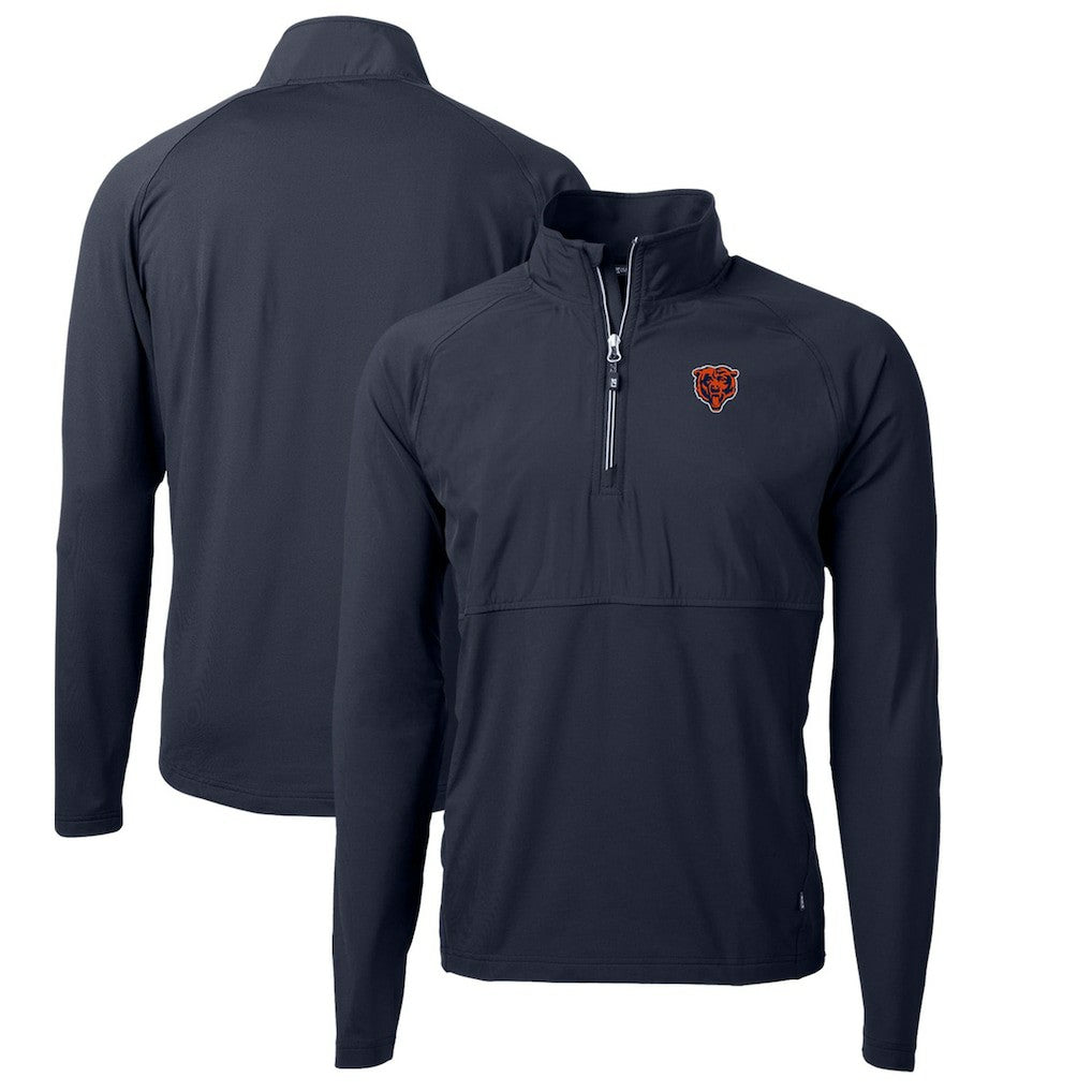 Cutter & Buck Adapt Eco Knit Hybrid Recycled Quarter-Zip Throwback Pullover Top - Chicago Bears Pullover
