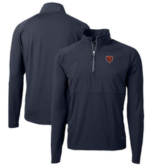 Cutter & Buck Adapt Eco Knit Hybrid Recycled Quarter-Zip Throwback Pullover Top - Chicago Bears Pullover